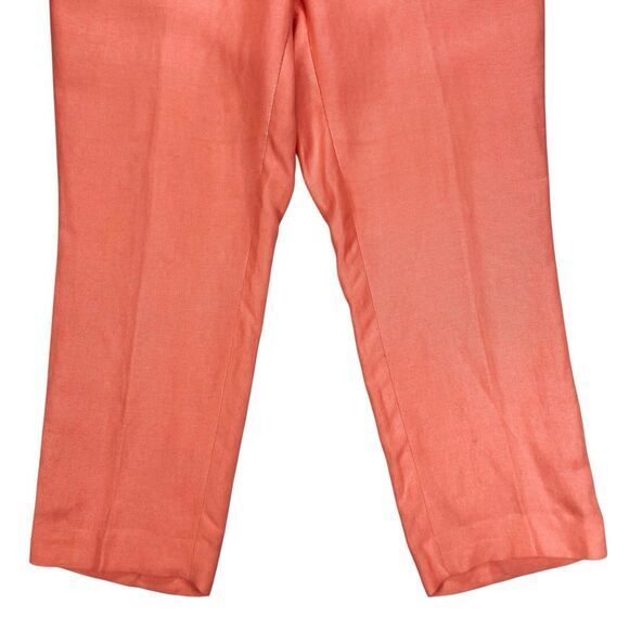 Dana Buchman Crop Pants Womens 16 Orange Linen Blend Lagen Look Classic Casual - Picture 4 of 14
